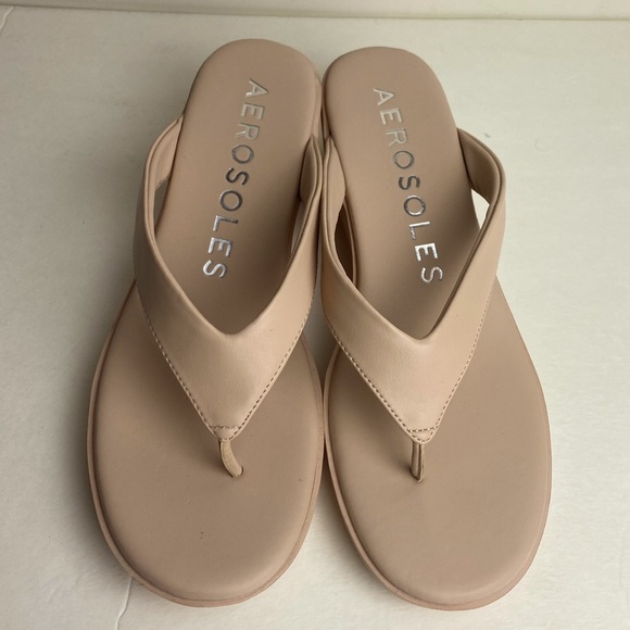 Aerosoles Womens Isha Pink thong Wedge Slides Thong Sandals Shoes size9 - Picture 4 of 6